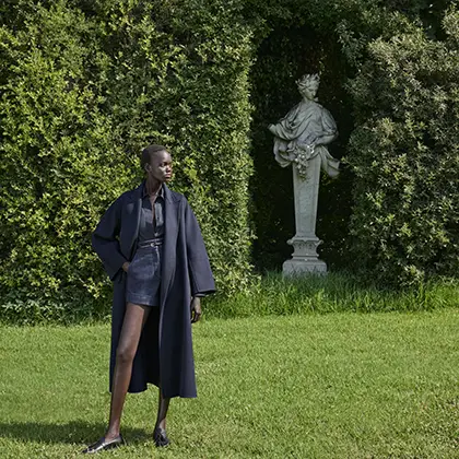 Wool palazzo trousers, green | Max Mara